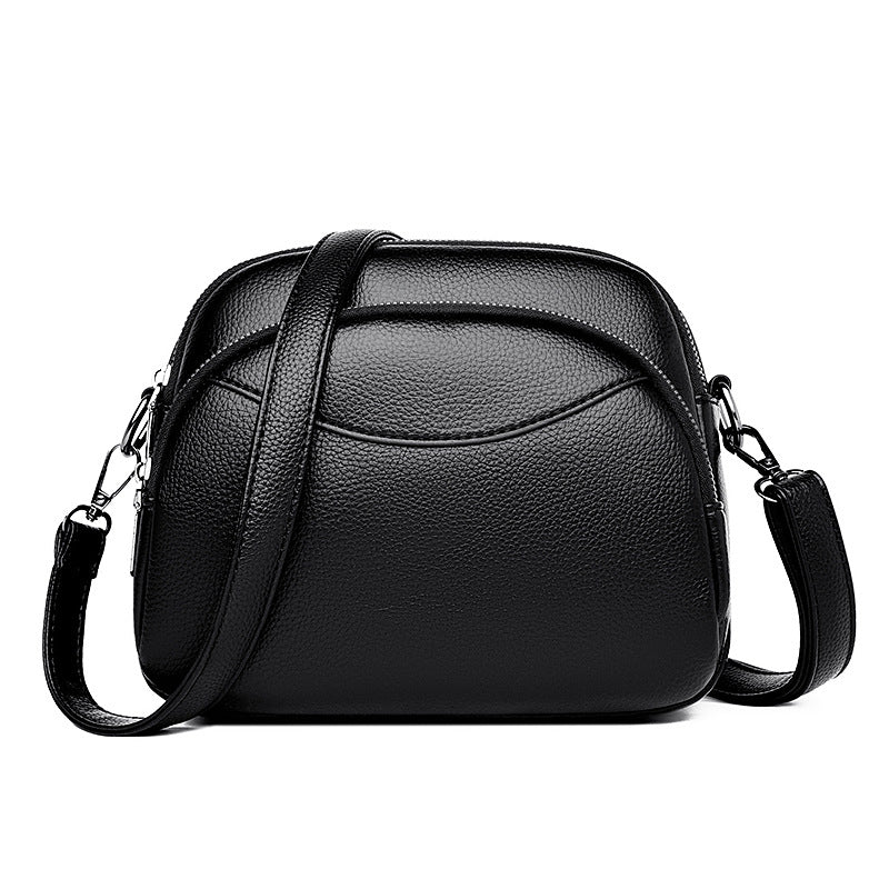Women's Soft Leather Green Mom Large Capacity Shoulder Bags