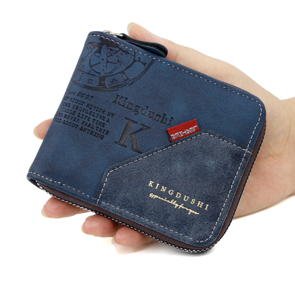 Men's Printed Short Large Capacity Chain Hinge Men's Wallet
