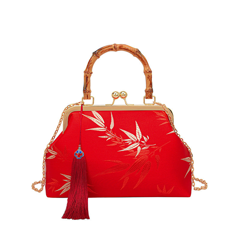Chinese Style Clutch Elegant Retro Bamboo Handbags