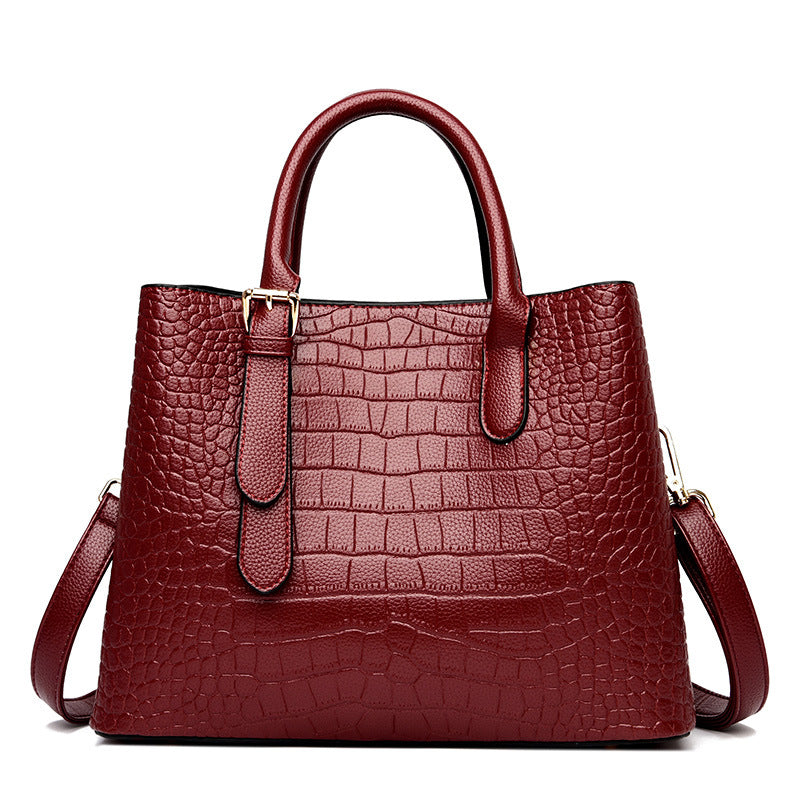 Women's Classic Crocodile Pattern Large Capacity Handbags
