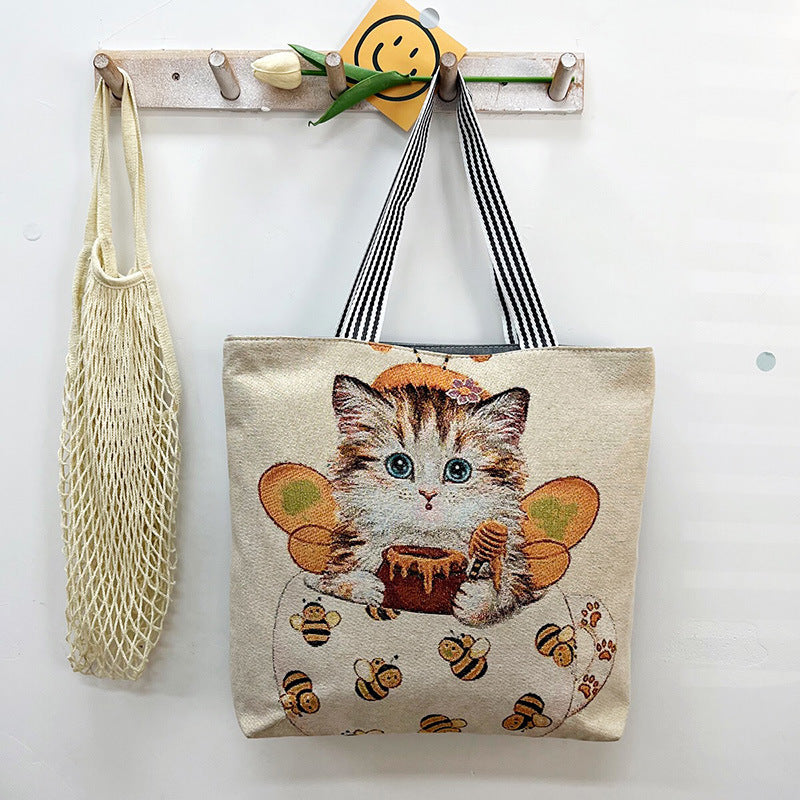 Women's Silk Cloth Fashion Korean Creative Pattern Women's Shoulder Bag