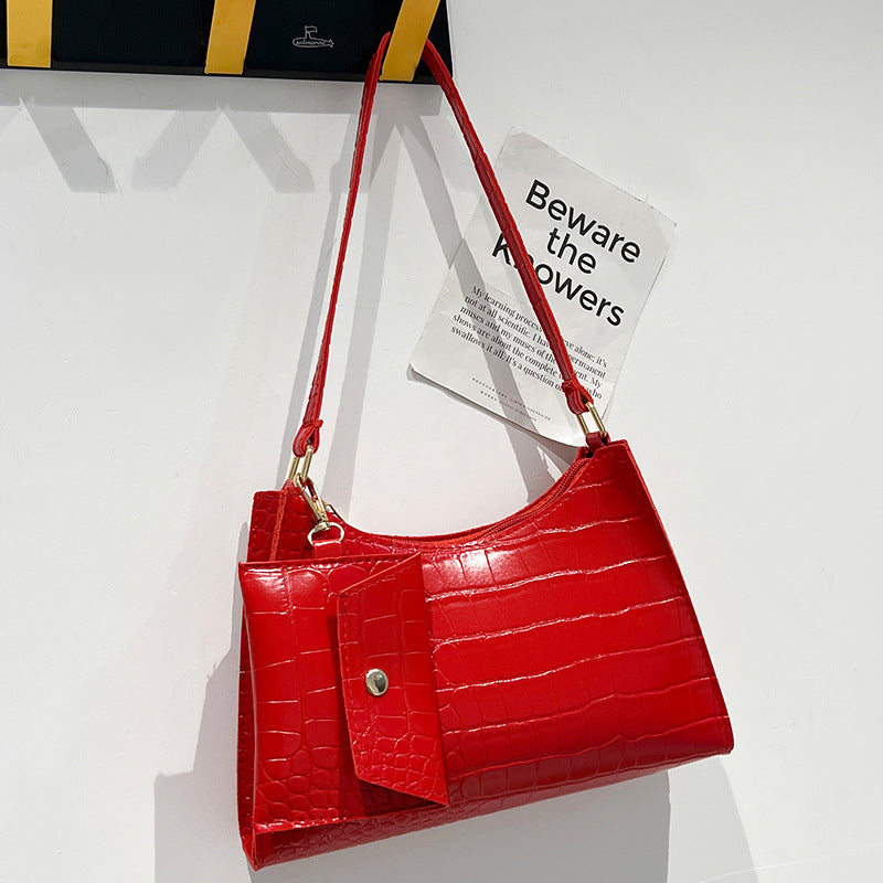 Women's New Crocodile Pattern Underarm Two-piece Shoulder Bags