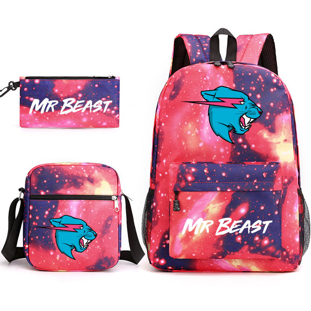 Pretty Durable Three-piece Printed Computer Canvas Backpacks