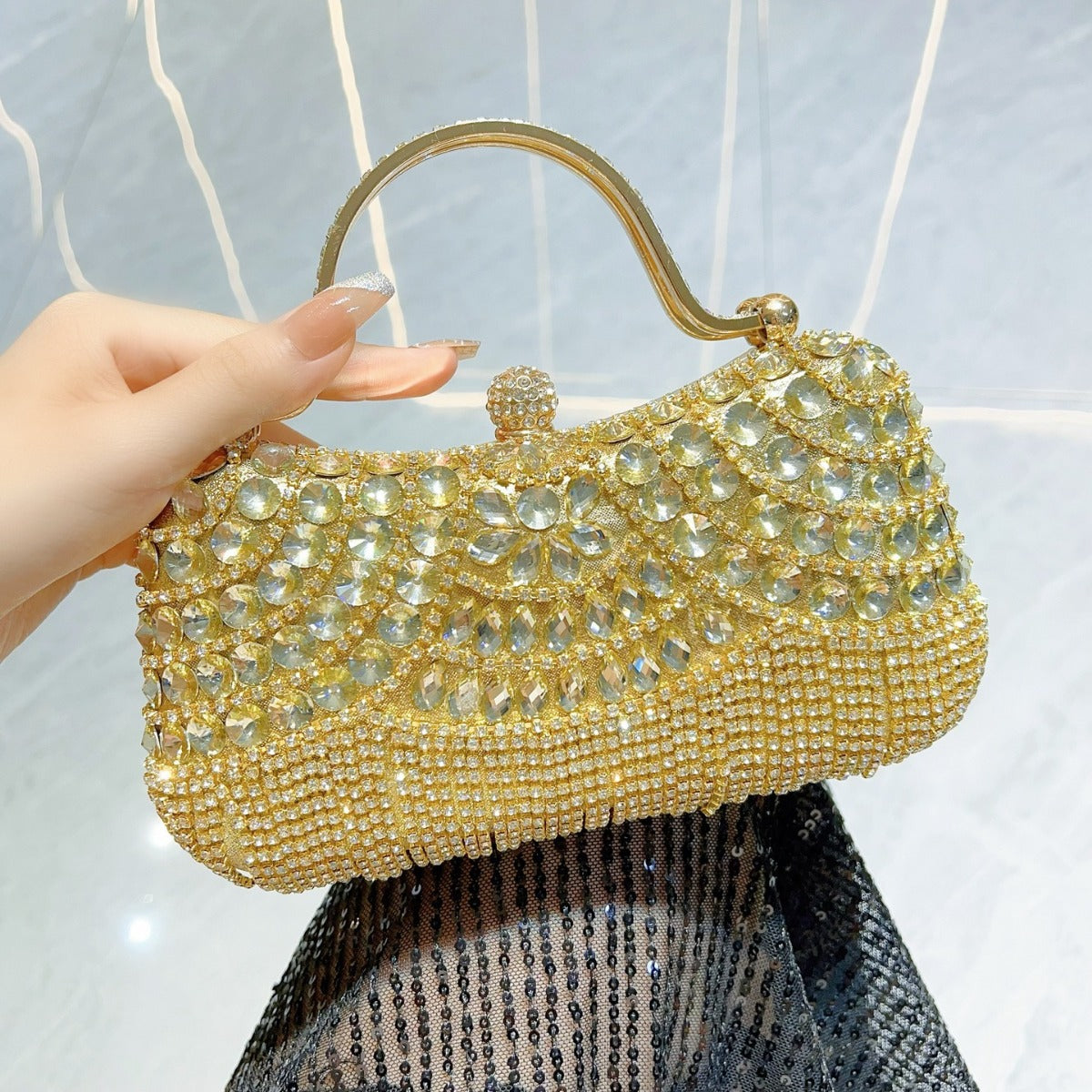 Diamond Clutch Tassel Birthday Wedding Banquet Shoulder Bags
