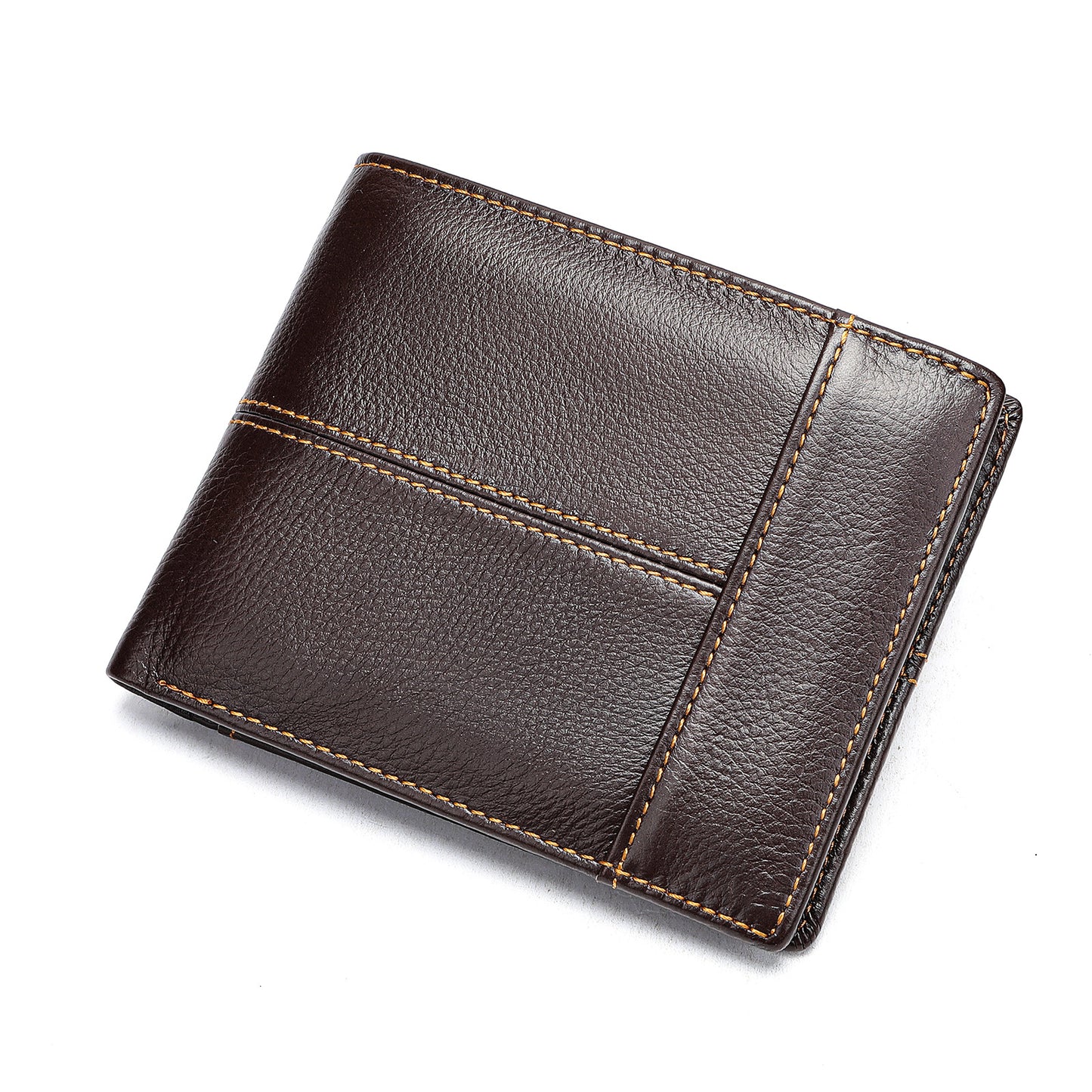 Men's Short First Layer Cowhide Multiple Slots Men's Wallets