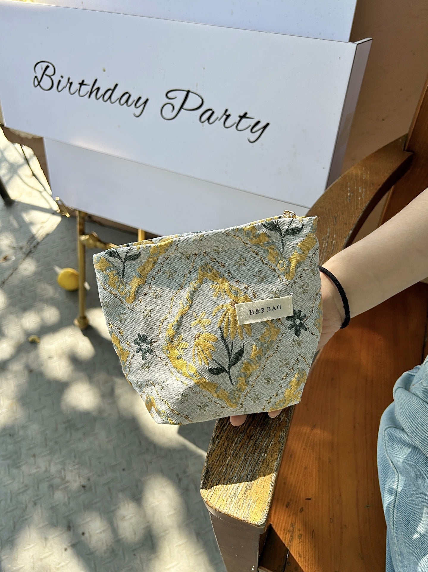 Casual Fresh Yarn-dyed Large Capacity Buggy Cosmetic Bags