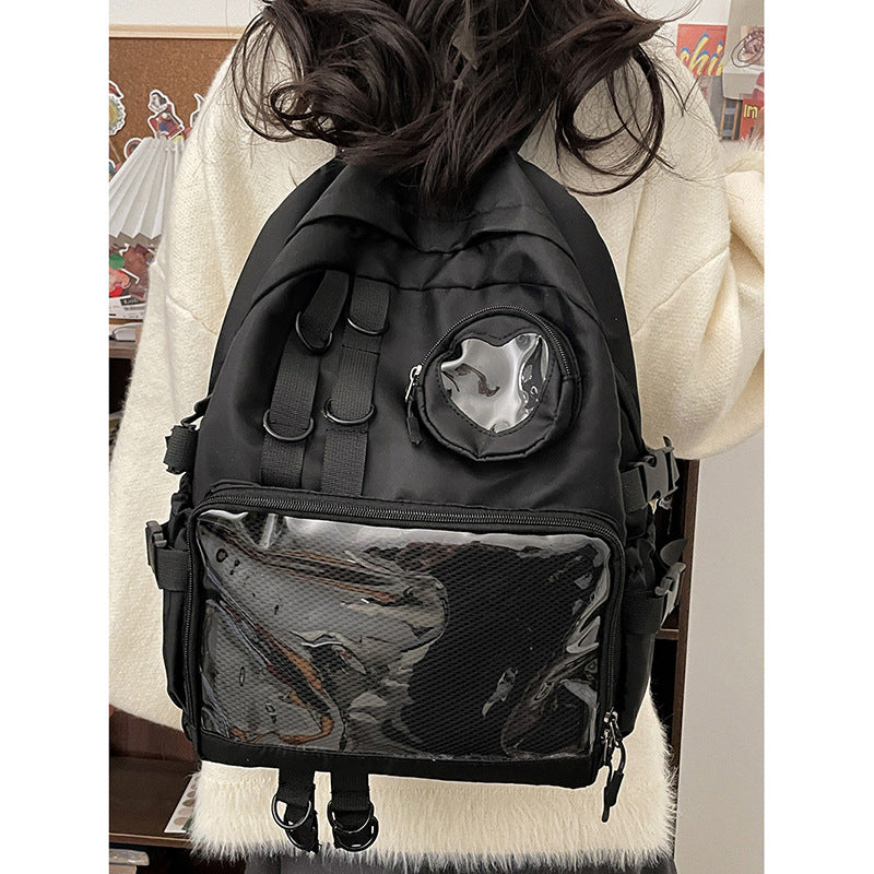 Cartoon Transparent Bar Doll Female Large Backpacks