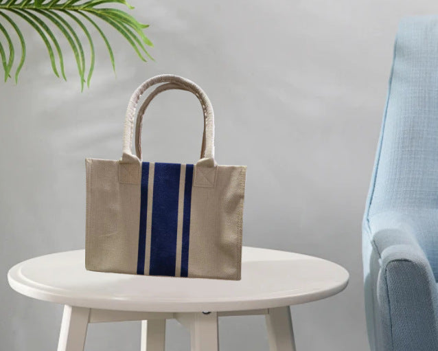 Women's Korean Professional Commute Striped Minimalist Large Bags
