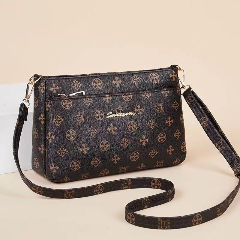 Women's Leather Wide Bottom Large Capacity Mother's Crossbody Bags