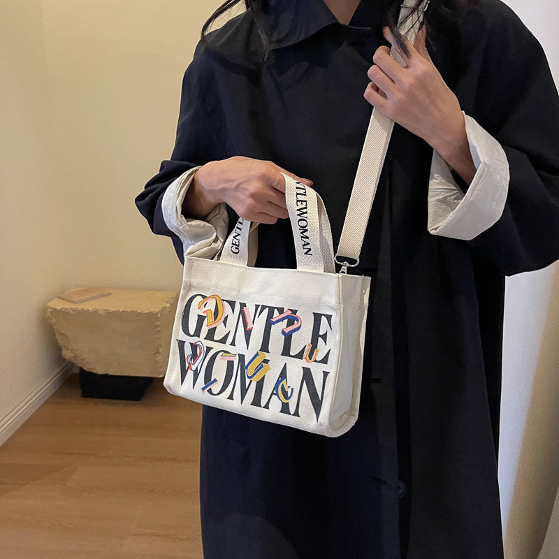 New Thailand Color Letter Printing Canvas Shoulder Bags