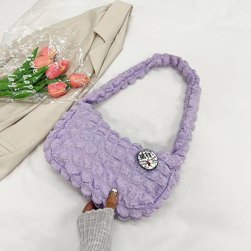 Women's Cloud Fashion One Solid Color Portable Bags
