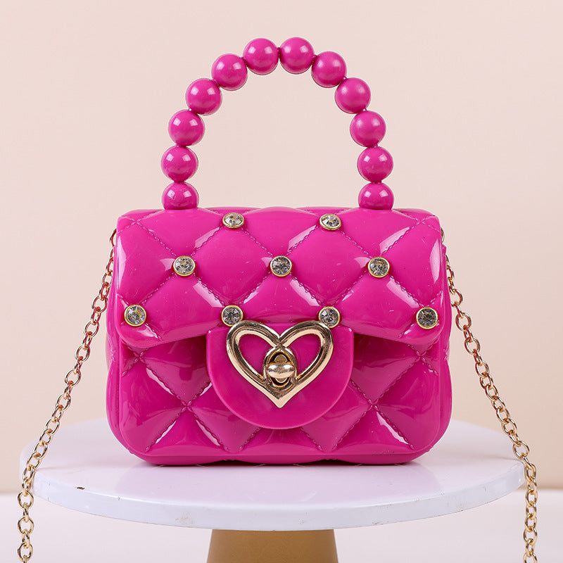 Candy Color One Mini Chain Pearl Crossbody Bags