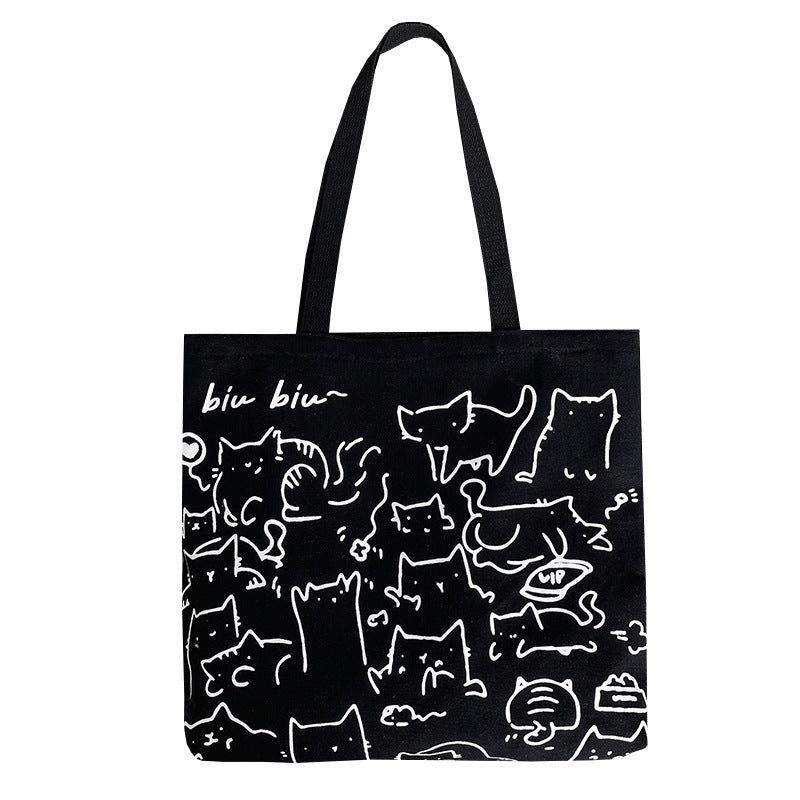 Women's Design Cute Animal Illustration Artistic Retro Large Capacity Shoulder Bags