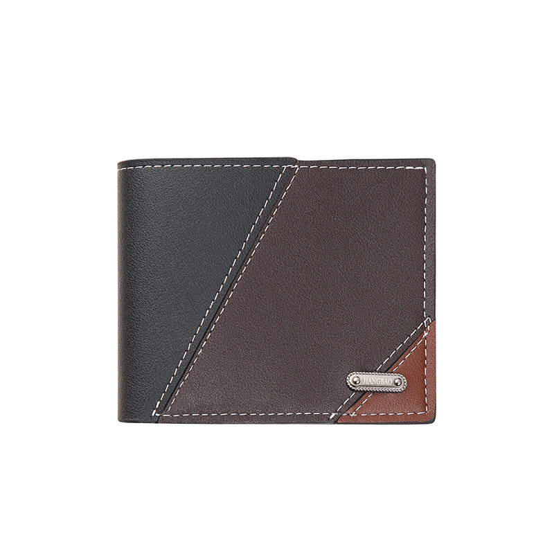 Men's Short Multiple Slots Fashion Leisure Male Youth Thin Two-fold Men's Wallets