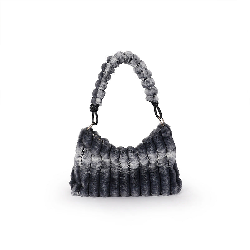 Women's Plush Fashionable Stylish Underarm Fur Niche Shoulder Bags