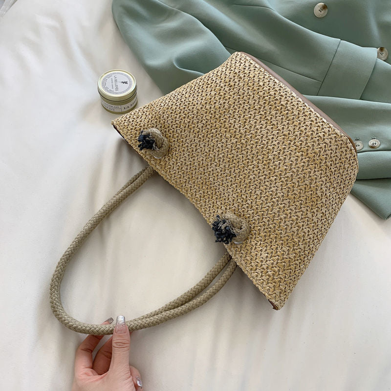 Women's Straw Korean Woven Large Capacity Holiday Crossbody Bags