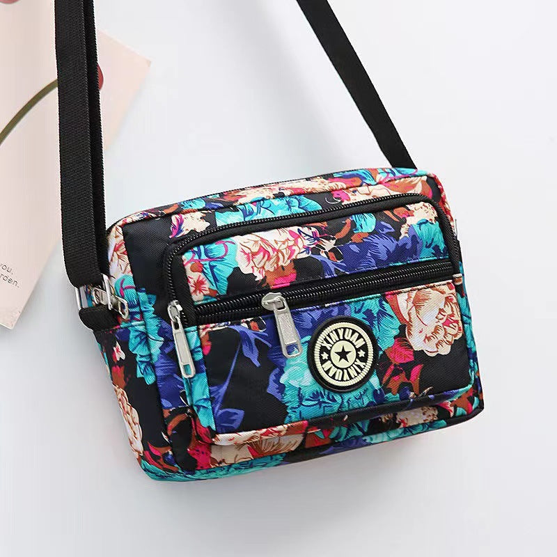 Women's Oxford Stall Large Capacity Leisure Flower Crossbody Bags
