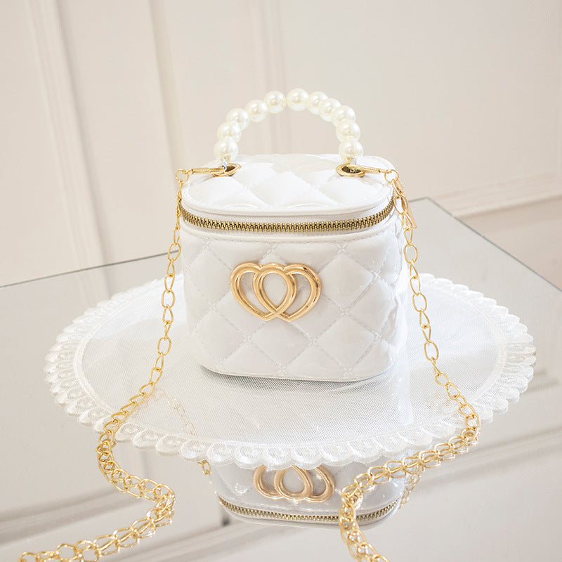 Casual Silicone Design Pearl Mini Gel Shoulder Bags