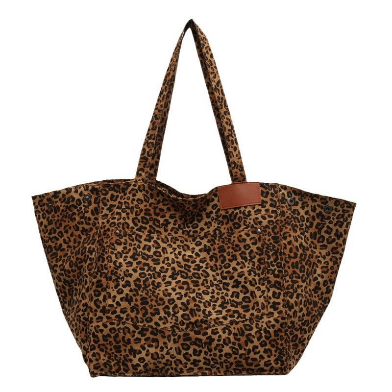 Women's Leopard Print Autumn Floral Fried Street Shoulder Bags