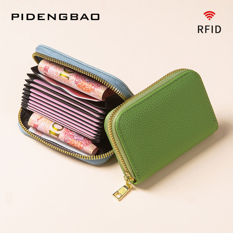 Attractive Swiping Expanding Multiple Slots Zipper Purses