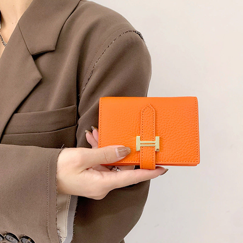 Women's Layer Leather Multiple Slots Light Luxury Mini Card Holder