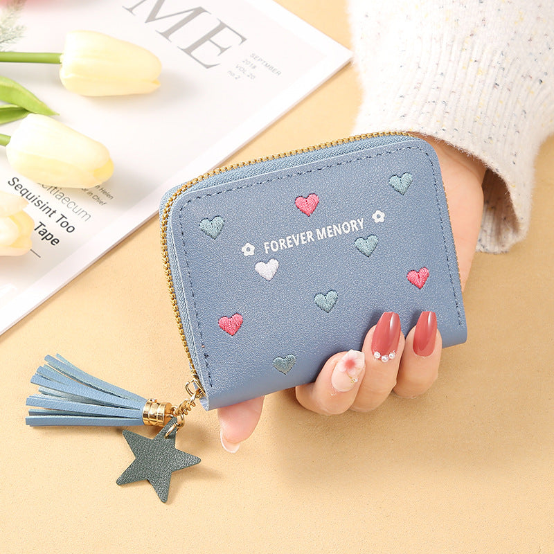 Women's Short Cover Type Off Folding Ladies Wallets
