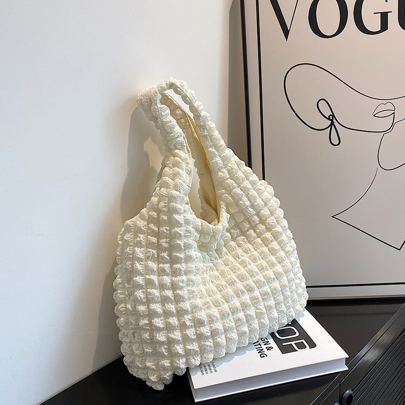 Women's Fashionable Cloud Puff Flower Summer Canvas Bags