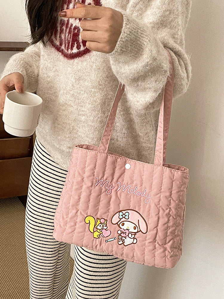 Cute Cartoon Pacha Dog Melody Embroidered Handbags