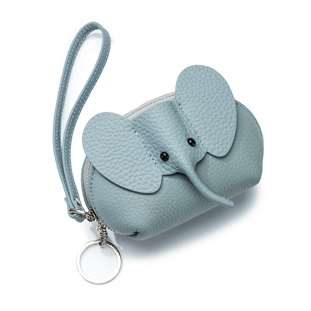 Women's Creative Genuine Leather Elephant First Layer Coin Purses