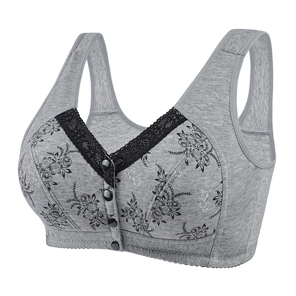 Front Buckle Vest Floral Lace Mother Everyday Bras