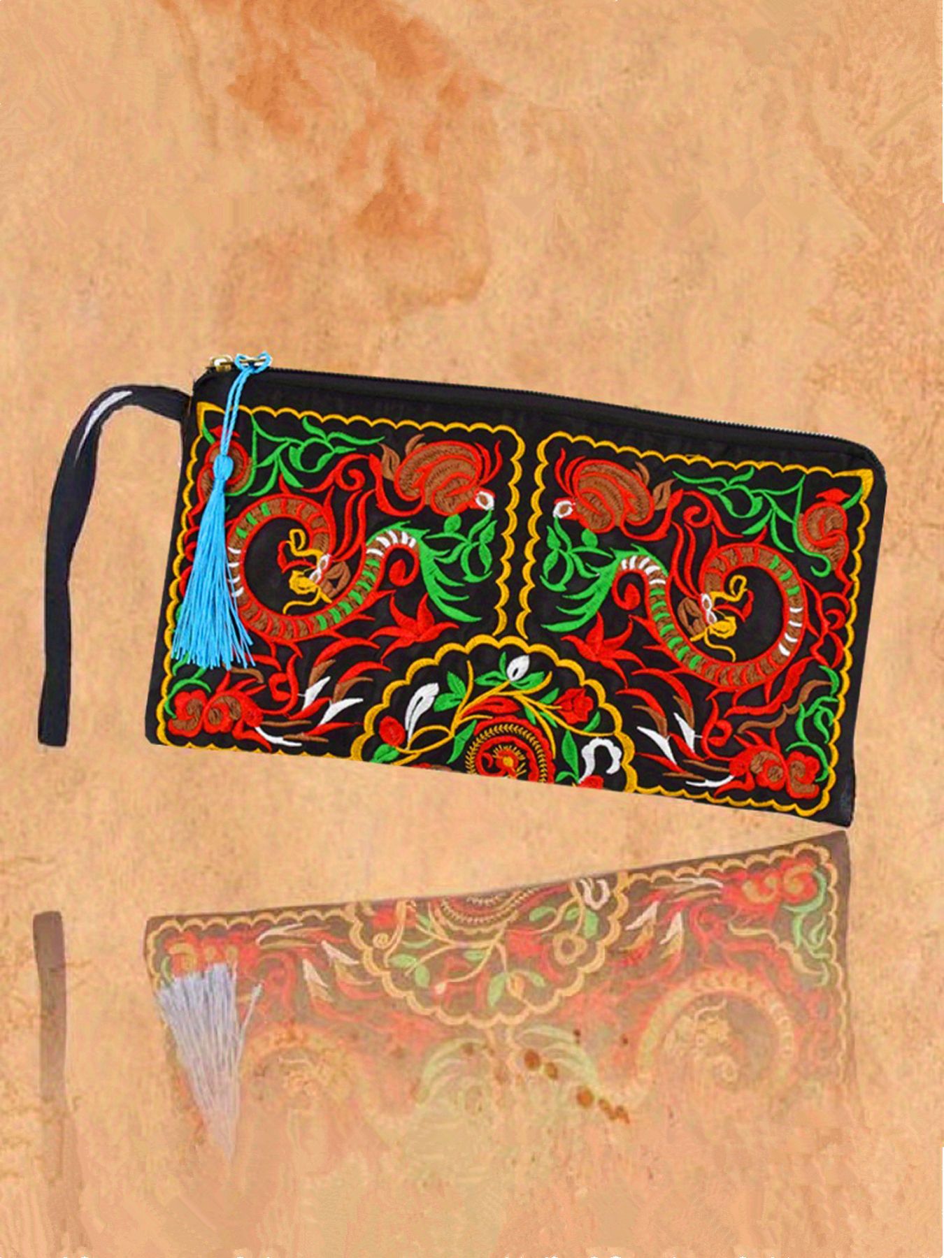 Ethnic Style Embroidered Long Retro Dinner Handbags