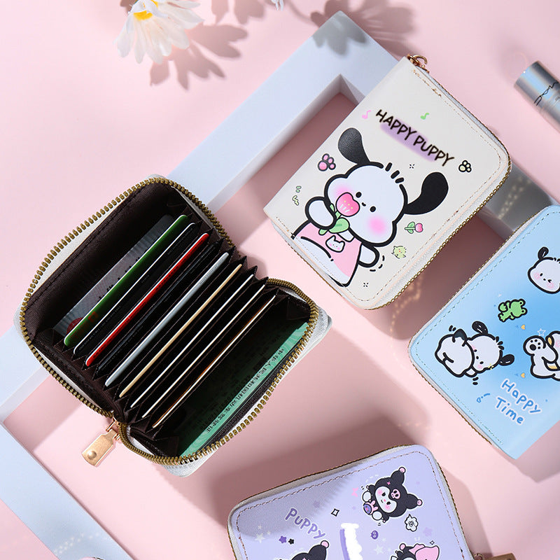 Cartoon Zipper Large Capacity Credit Cover Card Holder