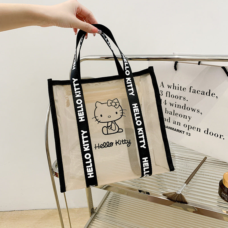 Image Mesh Transparent Cutout Wash Portable Handbags