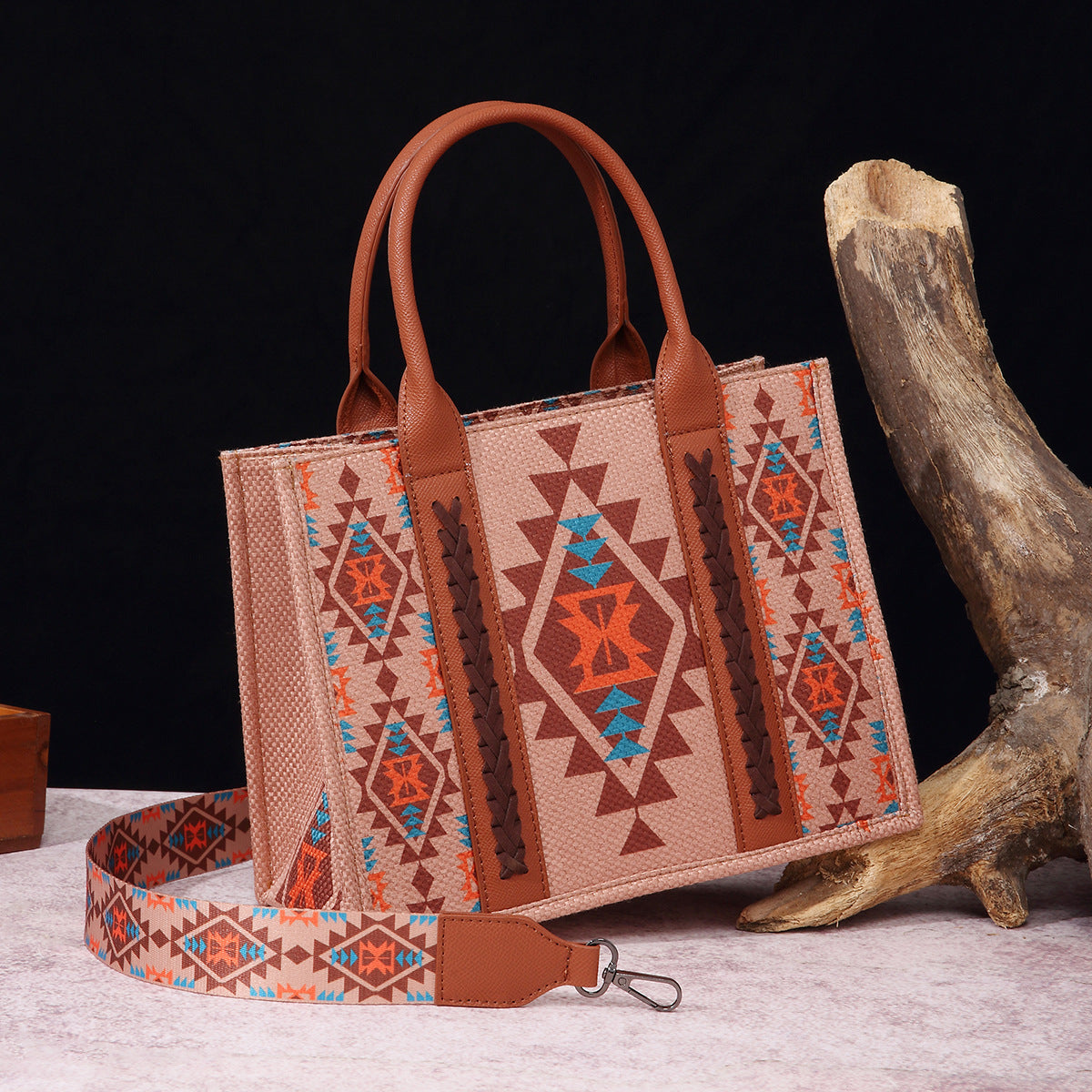 Women's Vintage Cotton Linen Printed Western One Crossbody Bags
