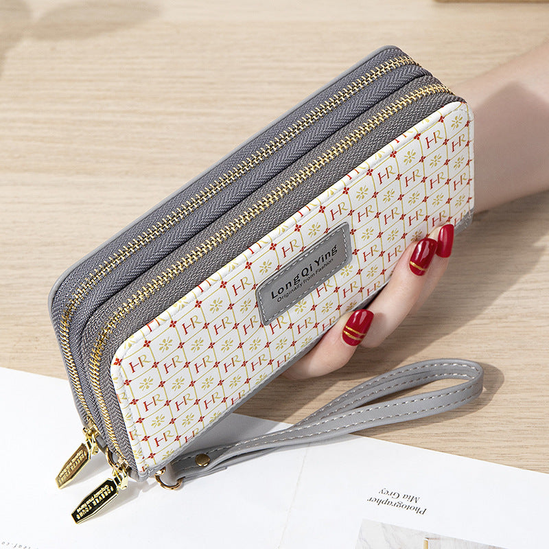 Women's Wild Double Zipper Korean Style Letters Large Capacity Mobile Ladies Wallets