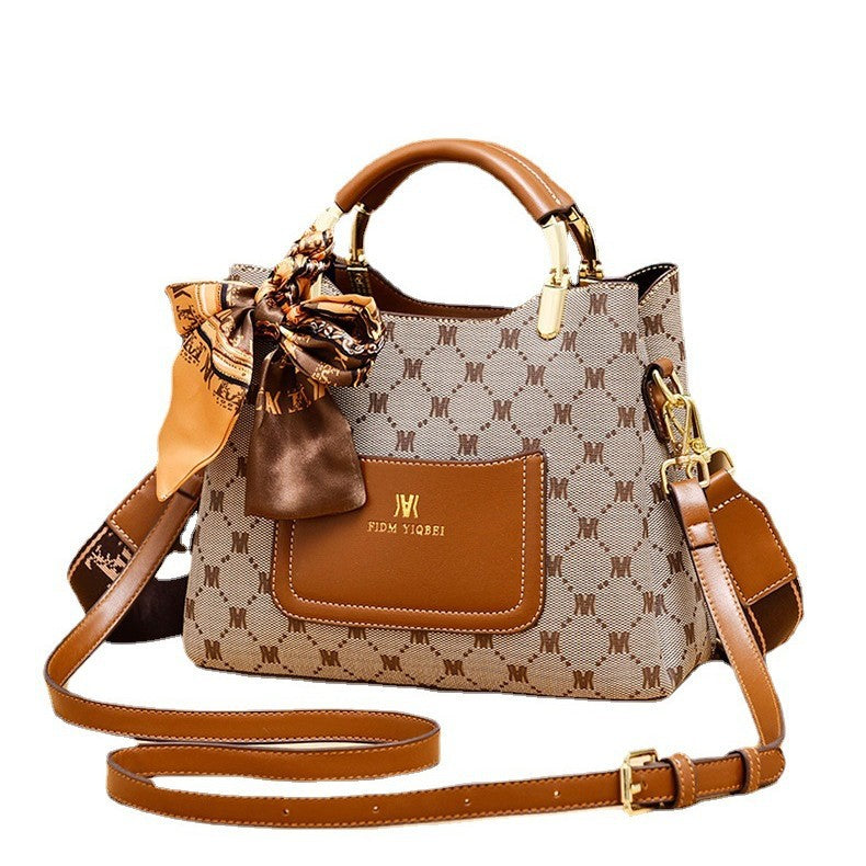Women's Commuting Retro Alphabet Versatile Large Capacity Crossbody Bags