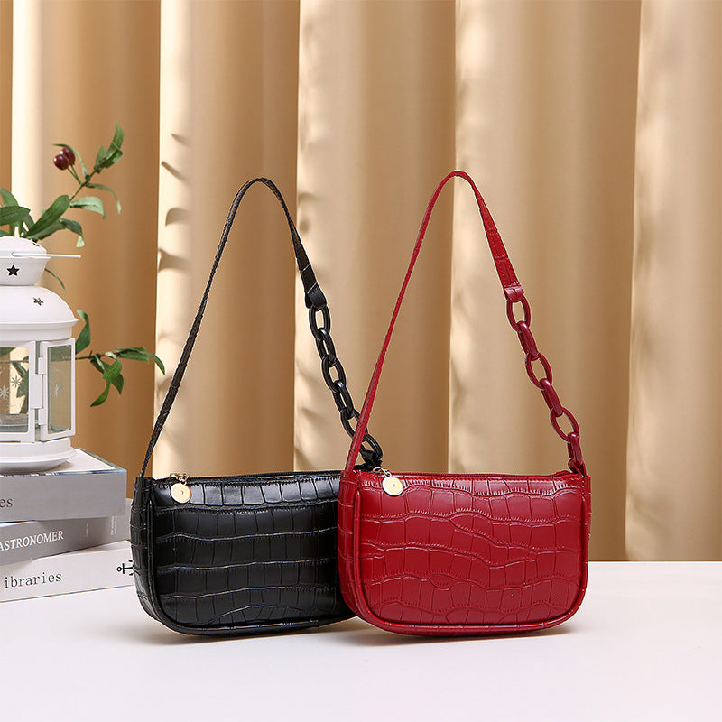 Women's Versatile Underarm Crocodile Pattern Fashion Shoulder Bags