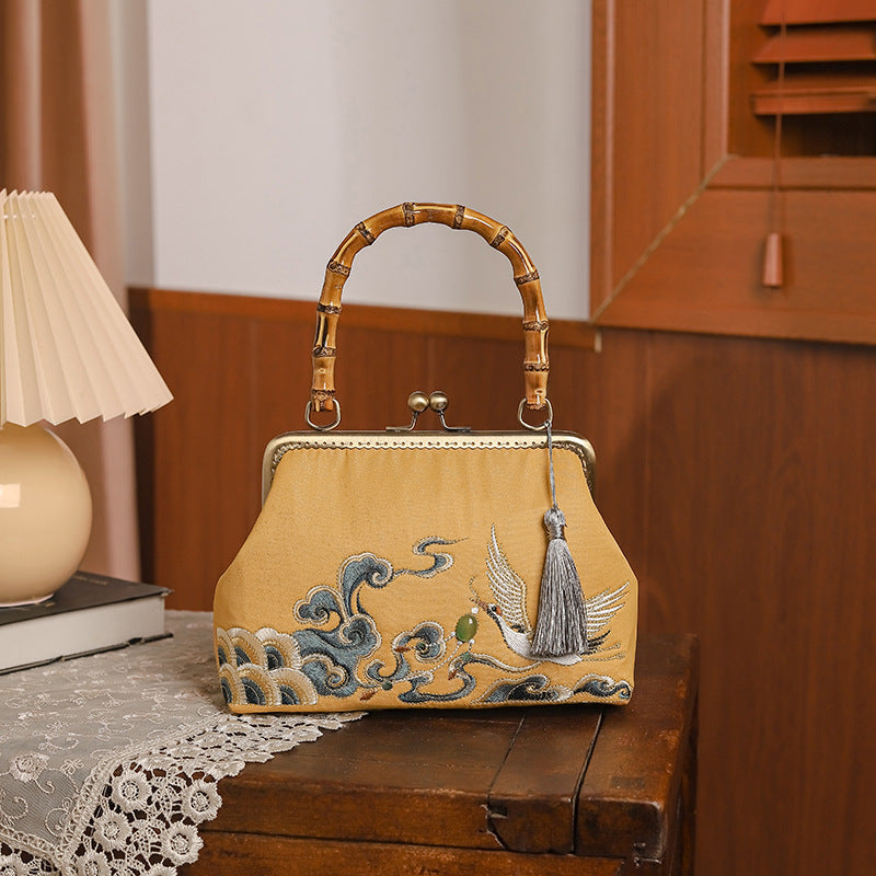 Ancient Style Cheongsam Banquet Clutch Bamboo Handbags