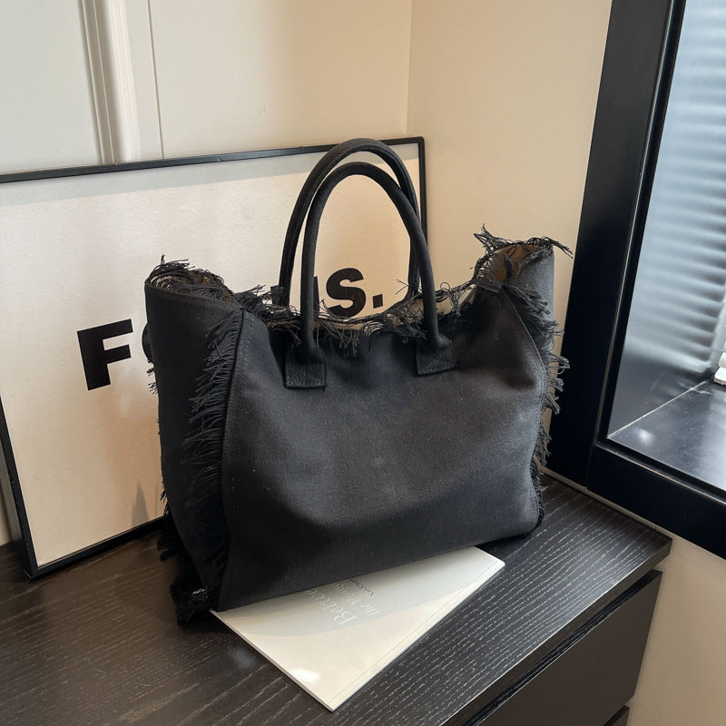 Large Capacity Design Tassel Advanced Texture Handbags