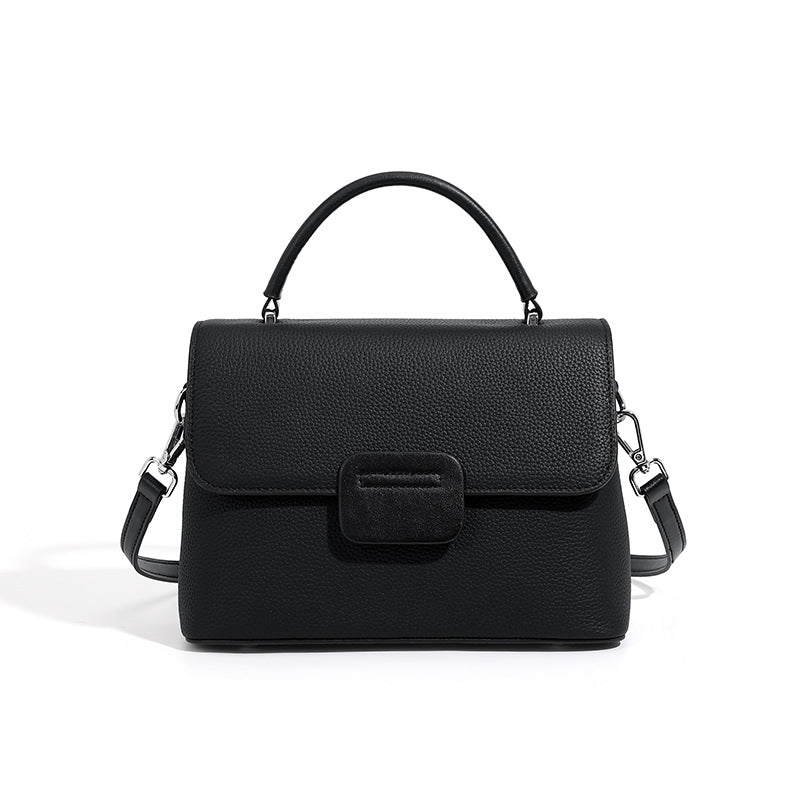 Women's Layer Cowhide Simple Fashion Classic Shell 2 Strap Crossbody Bags