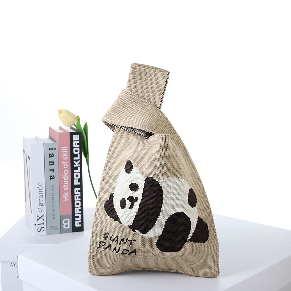 Back Panda Large Versatile Capacity Quarte Handbags