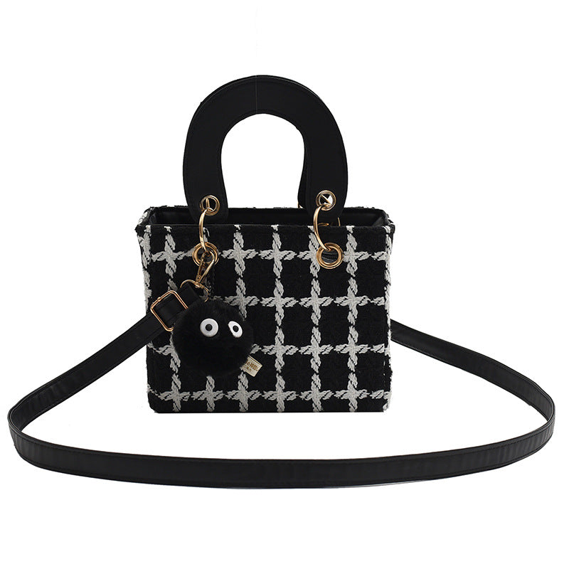 Fashion Woolen Plaid Western Style Texture Crossbody Bags