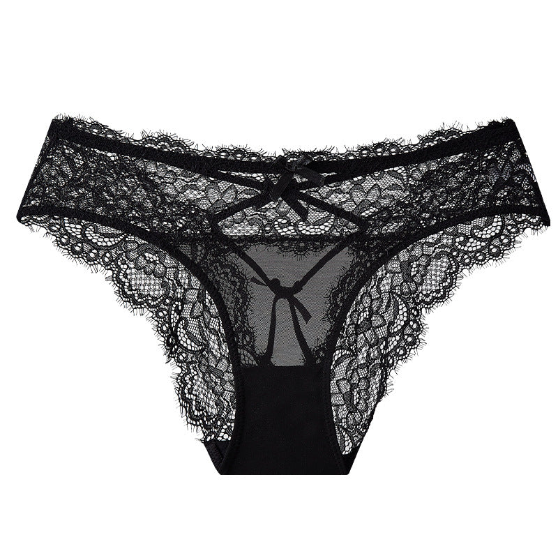 Women's Waist Hollow Jacquard Lace Briefs Comfortable Cotton Panties
