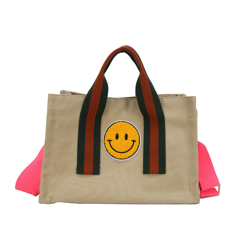 Korean Style Thick Plush Smiley Face Shoulder Bags