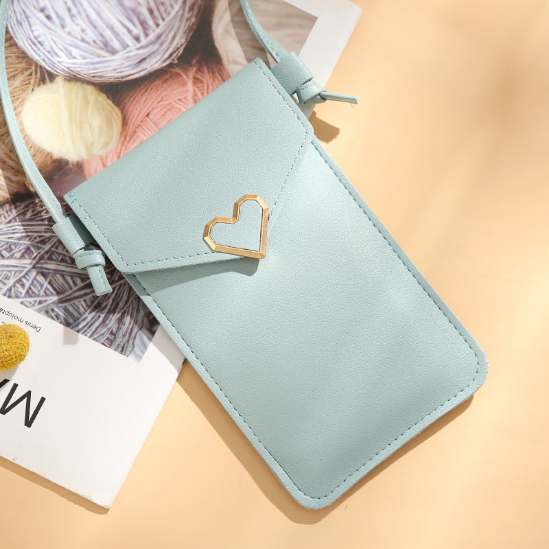 Transparent Touch Screen Mobile Female Retro Solid Color Crossbody Bags