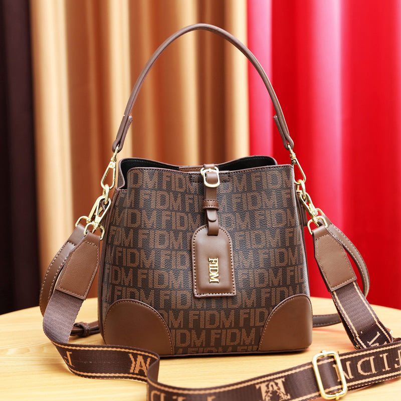 Women's Fashionable Korean Style Soft Leather Bucket Bags