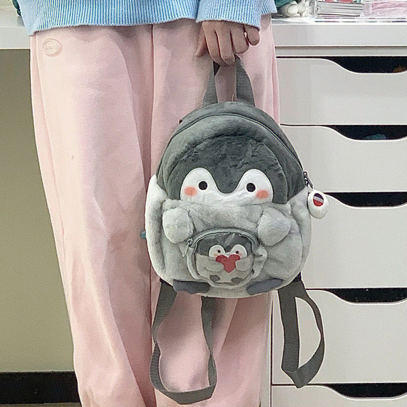 Penguin Cartoon Female Cute Doll Plush Backpacks