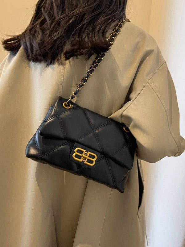 Women's Diamond Style Retro Chain Textured Crossbody Bags