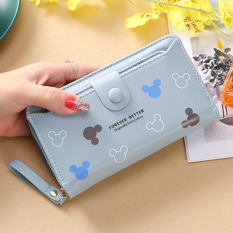 Women's Long Multiple Slots Zipper Bank Credit Ladies Wallet
