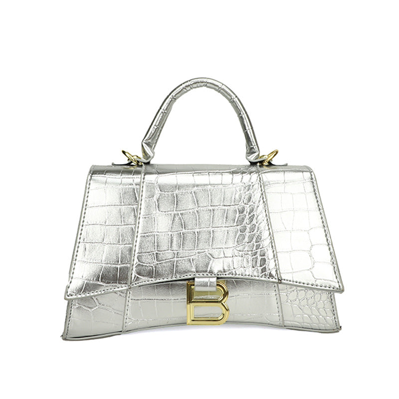 Women's Hourglass Fashion Crocodile Pattern Portable Crossbody Bags